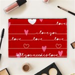 Red Love You Cosmetic Bag (Large)