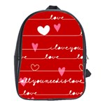 Red Love You School Bag (Large)