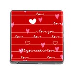 Red Love You Memory Card Reader (Square)