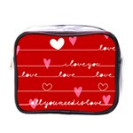 Red Love You Mini Toiletries Bag (One Side)