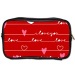 Red Love You Toiletries Bag (One Side)