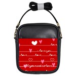 Red Love You Girls Sling Bag