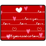 Red Love You Fleece Blanket (Medium)