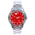 Red Love You Stainless Steel Analogue Watch