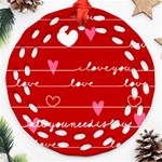 Red Love You Ornament (Round Filigree)