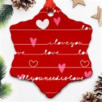 Red Love You Ornament (Snowflake)