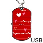 Red Love You Dog Tag USB Flash (One Side)