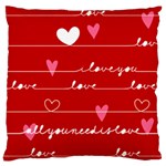 Red Love You Large Cushion Case (One Side)