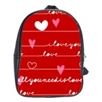 Red Love You School Bag (XL)