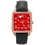 Red Love You Rose Gold Leather Watch 