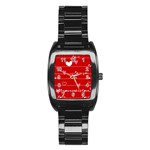 Red Love You Stainless Steel Barrel Watch