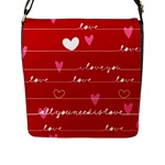 Red Love You Flap Closure Messenger Bag (L)