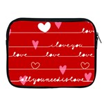 Red Love You Apple iPad Zipper Case