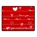 Red Love You Double Sided Fleece Blanket (Small)