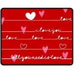 Red Love You Double Sided Fleece Blanket (Medium)