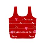 Red Love You Full Print Recycle Bag (S)