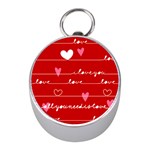 Red Love You Silver Compass (Mini)