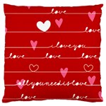 Red Love You Standard Flano Cushion Case (One Side)