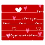 Red Love You Double Sided Flano Blanket (Small)