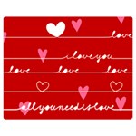 Red Love You Double Sided Flano Blanket (Medium)