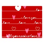 Red Love You Double Sided Flano Blanket (Large)