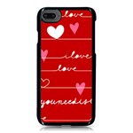 Red Love You Apple iPhone 8 Seamless Case (Black)