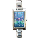 valentines day frog lovers Rectangle Italian Charm Watch