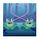 valentines day frog lovers Tile Coaster