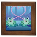 valentines day frog lovers Framed Tile