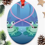 valentines day frog lovers Ornament (Oval)