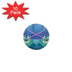 valentines day frog lovers 1  Mini Button (10 pack) 