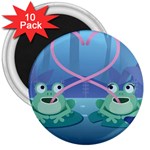 valentines day frog lovers 3  Magnet (10 pack)