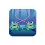 valentines day frog lovers Rubber Coaster (Square)