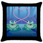 valentines day frog lovers Throw Pillow Case (Black)