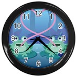 valentines day frog lovers Wall Clock (Black)