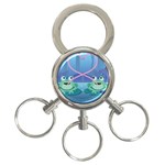 valentines day frog lovers 3-Ring Key Chain