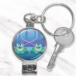 valentines day frog lovers Nail Clippers Key Chain