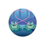 valentines day frog lovers Rubber Round Coaster (4 pack)