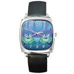 valentines day frog lovers Square Metal Watch