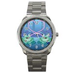 valentines day frog lovers Sport Metal Watch