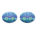 valentines day frog lovers Cufflinks (Oval)