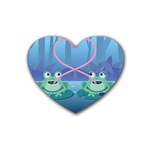 valentines day frog lovers Rubber Coaster (Heart)