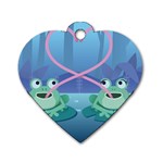 valentines day frog lovers Dog Tag Heart (One Side)