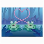 valentines day frog lovers Large Glasses Cloth