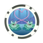 valentines day frog lovers Poker Chip Card Guard