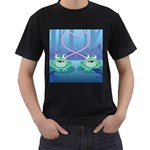 valentines day frog lovers Men s T-Shirt (Black)