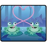 valentines day frog lovers Fleece Blanket (Medium)