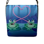 valentines day frog lovers Flap Closure Messenger Bag (L)