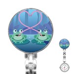 valentines day frog lovers Stainless Steel Nurses Watch