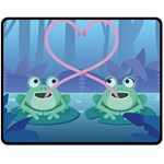 valentines day frog lovers Double Sided Fleece Blanket (Medium)